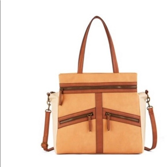 Time and Tru Gigi Tote Bag Vachetta Faux Leather - Picture 1 of 9